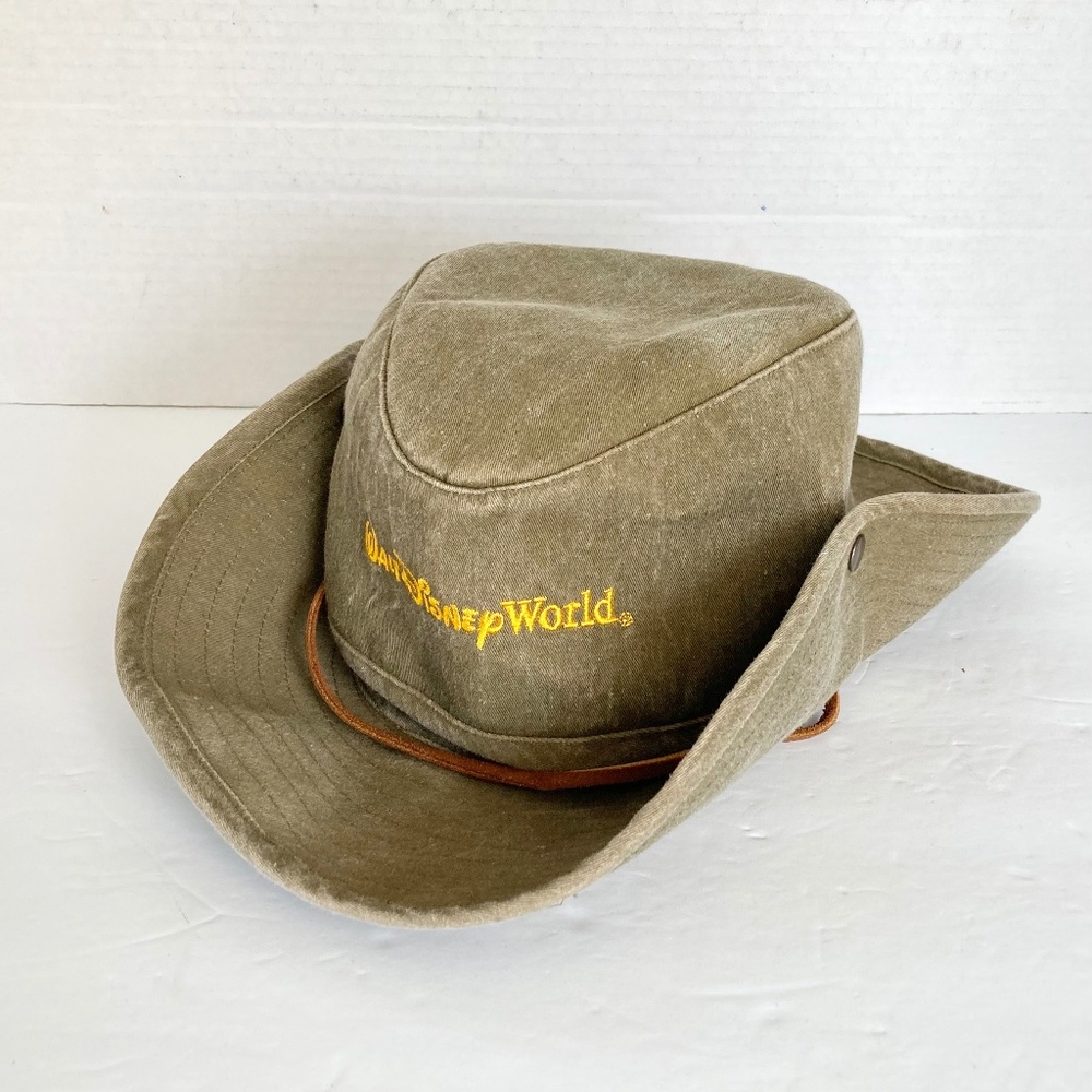 Walt Disney World Canvas Safari Hat One Size Leather Straps